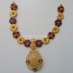 Gold Designer Enamel Necklace