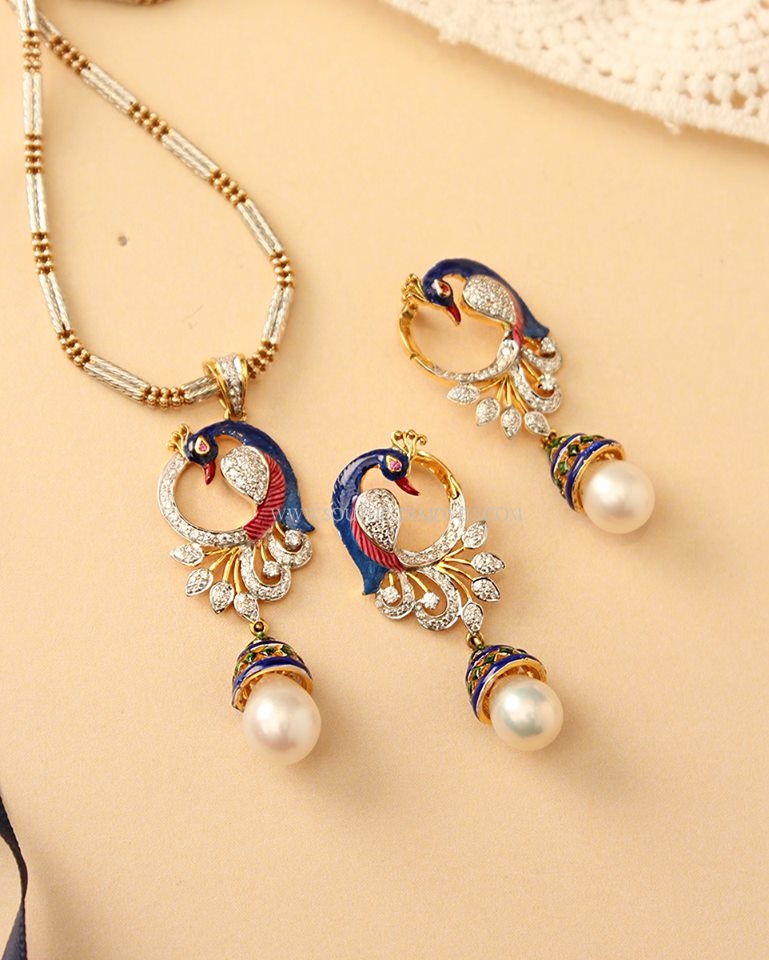 Gold Peacock Set From Manubhai Jewellers