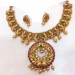 Gold Plated Antique Peacock Necklace Set