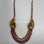 Gold Three Layer Ruby Necklace