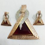 Latest Designer Diamond Pendant Set and Earrings