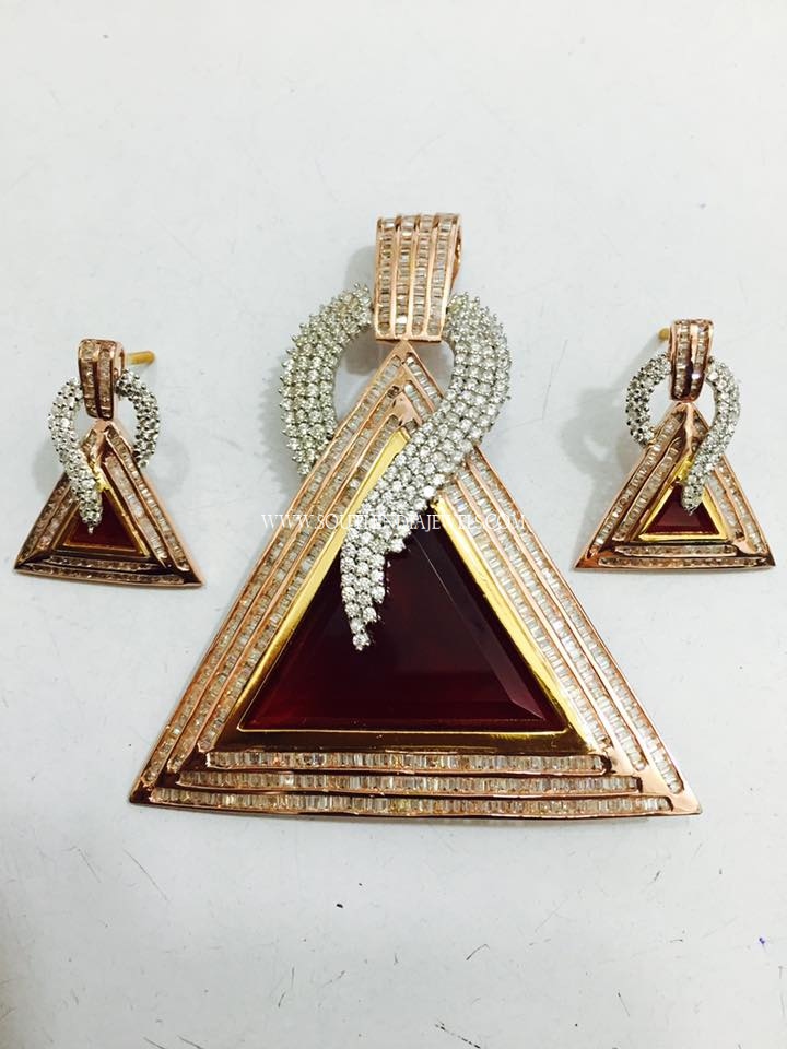 Latest Designer Diamond Pendant Set