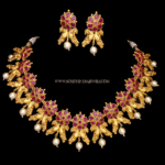 Short Ruby Choker Necklace Set