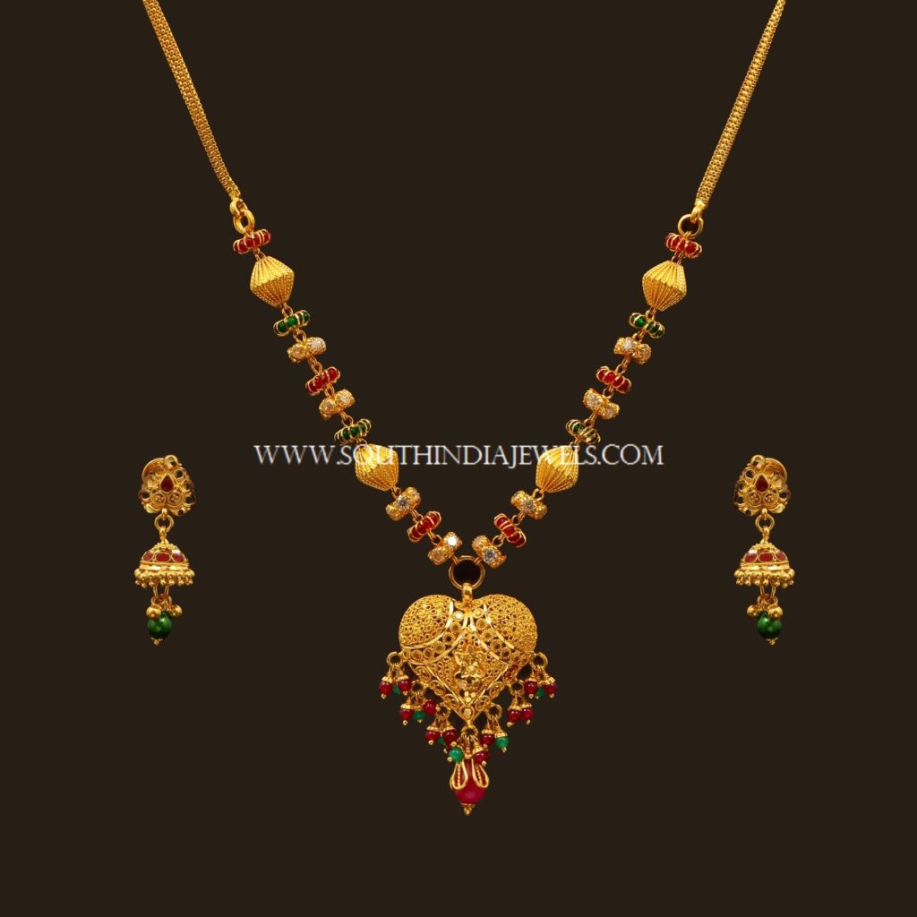 Latest Gold Necklace Set Designs With Price