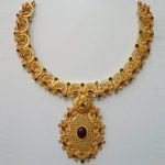 22K Latest Antique Ruby Necklace From New Sri Vasavi