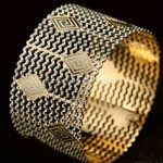 Gold Bangles With Rhodium Work
