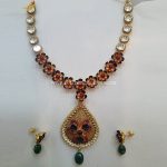 Gold Floral Necklace With Earrings