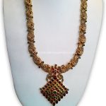 Gold Oxidized Ruby Peacock Haram