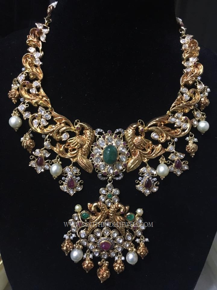 Grand Gold Peacock Necklace