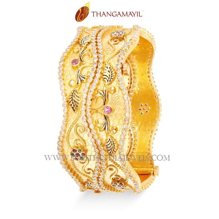 Gold Zig Zag Bangle From Thangamayil