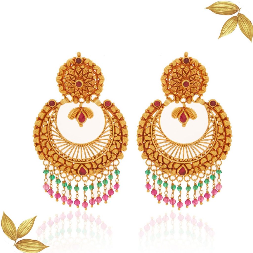 Lalitha Jewellery Gold Earrings Collections - South India Jewels