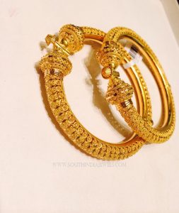 Gold Adjustable Screw Bangles - South India Jewels
