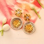 Gold Floral Earrings From Manubhai Jewellers