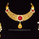 Gold Designer Floral Necklace From K.N Jewellers