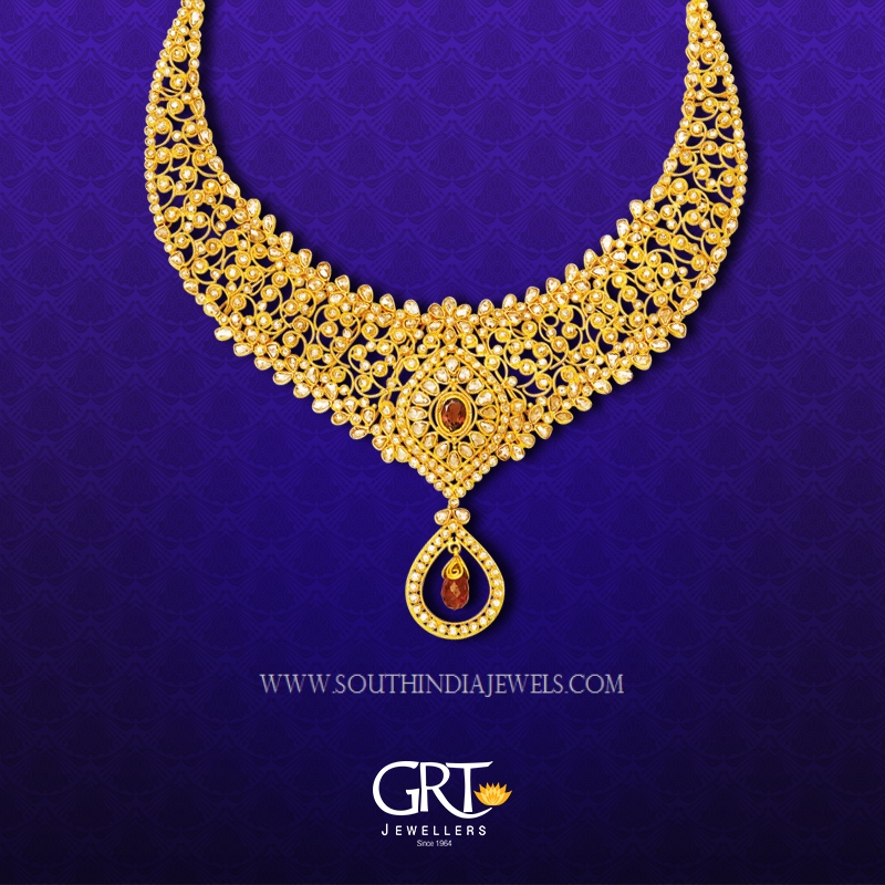Gold Stone Necklace From GRT