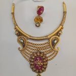 Gold Designer Antique Set With Jhumka