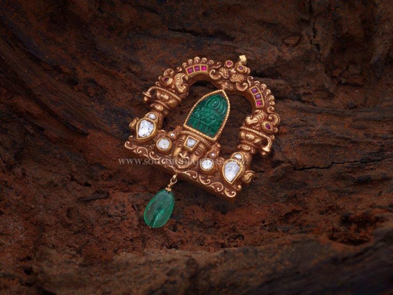 Gold Antique Lord Balaji Pendant With Price