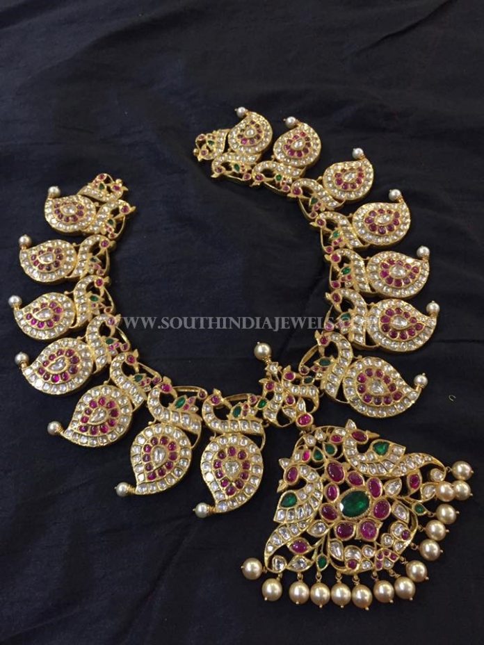 Antique Gold Mango Necklace From Big Shop - South India Jewels