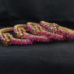 Gold Antique Ruby Bangles From Big Shop