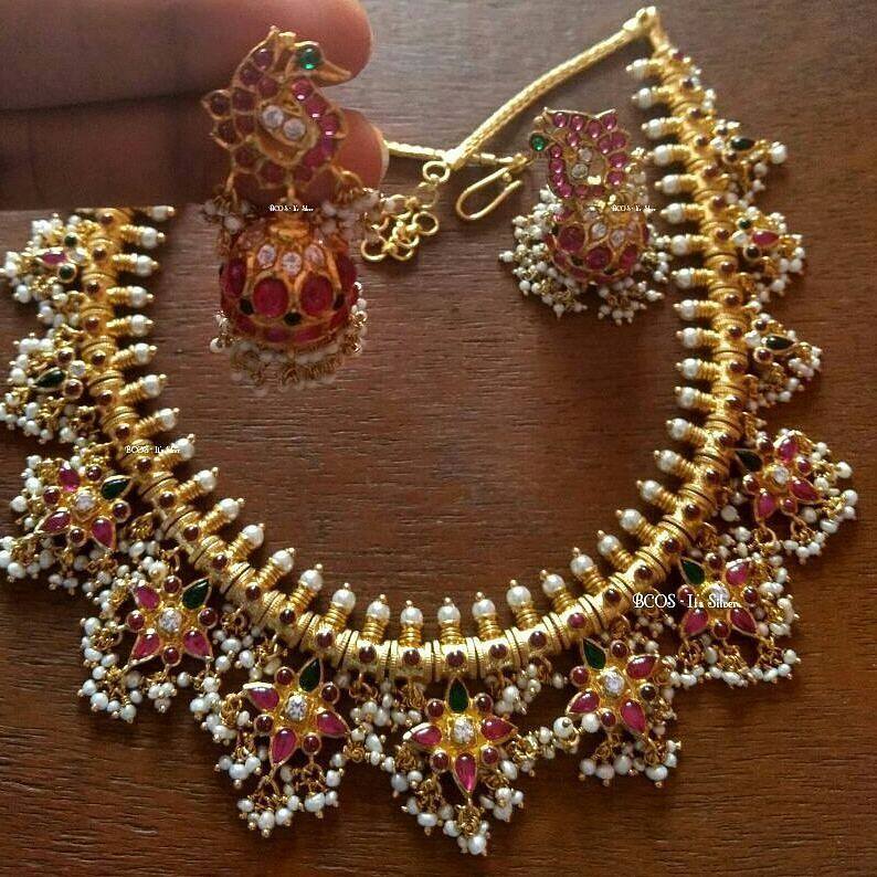 40+ Gold Plated Guttapuslau Necklace Collections ~ South India Jewels