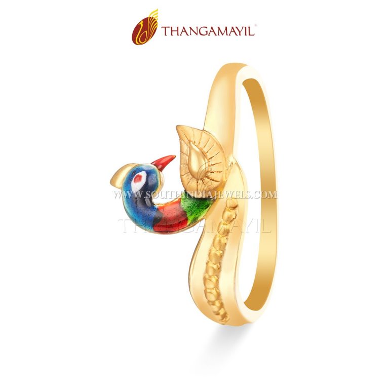 Gold Peacock Ring From Thangamayil Jewellery