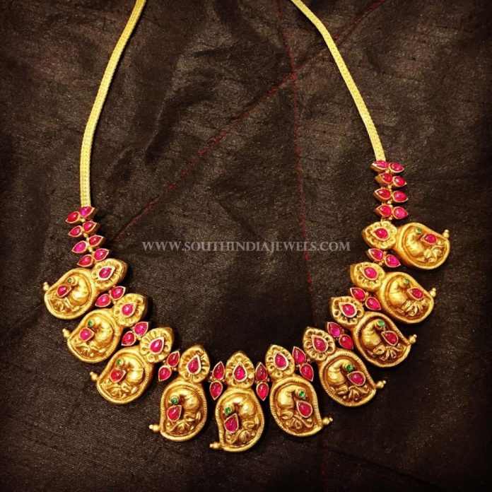 antique short gold necklace