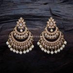 Gold Plated Antique Chandbali Earrings