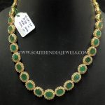 Simple Gold CZ Emerald Necklace