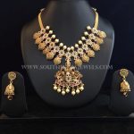 Gold Necklace Set With Jhumka From Bhavani Jewellers