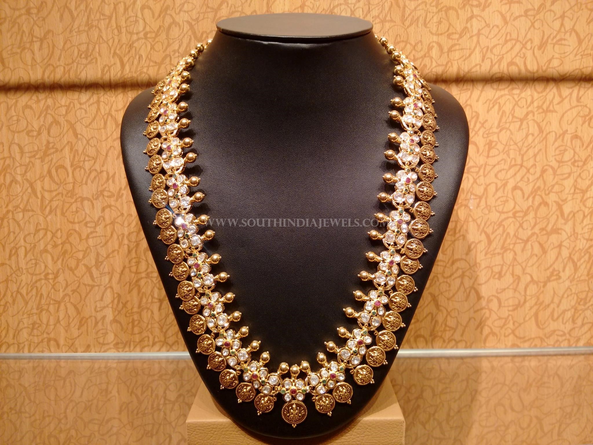 Gold Nakshi Work Kasumalai Necklace