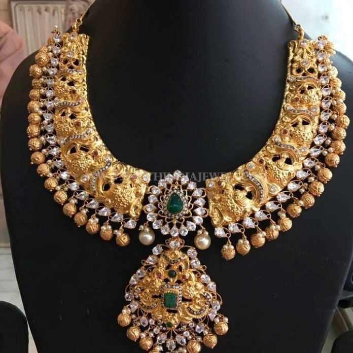Grand gold Antique Necklace From Bhavani Jewellers ~ South India Jewels
