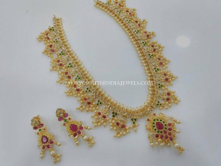 Imitation Guttapusalu Necklace With Earrings