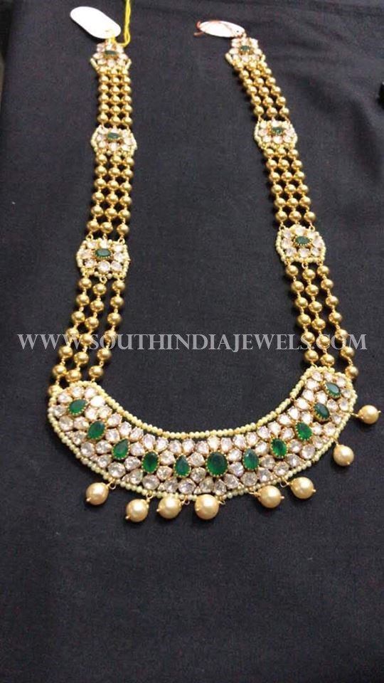 Gold Long Necklace With Weight 120 Grams
