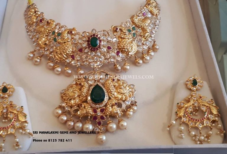 Ruby Emerald Necklace From Sri Mahalaxmi Gems & Jewellers