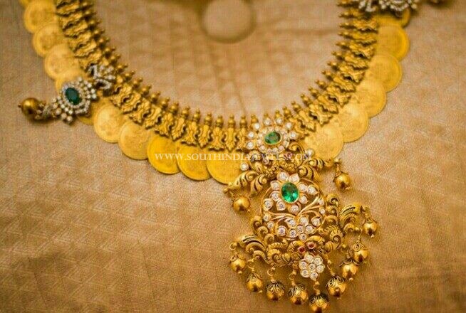 Gold Coin Necklace From Anagha Jewellery
