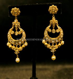 Gold Designer Chandbali From Dinesh Jewellers - South India Jewels