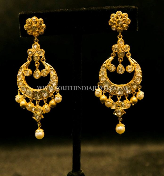 Gold Designer Chandbali From Dinesh Jewellers - South India Jewels