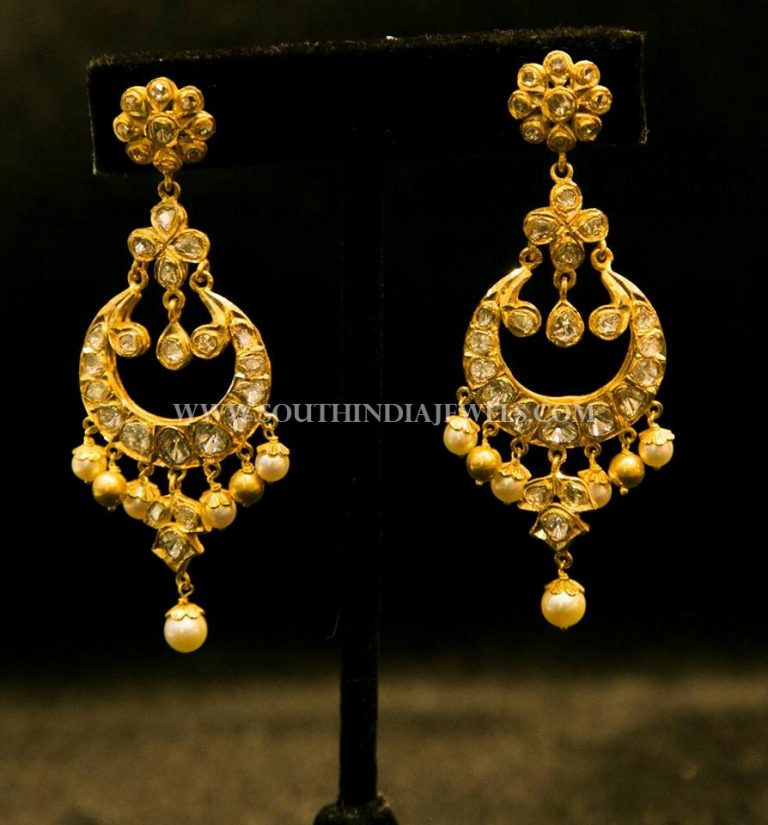 Gold Designer Chandbali From Dinesh Jewellers
