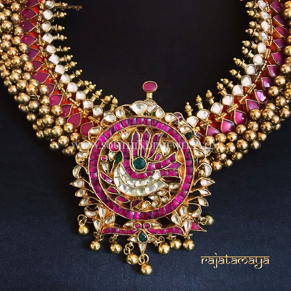 Gold Plated Pure Silver Ruby Necklace