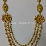 Gold Step Necklace With Side Mogappu