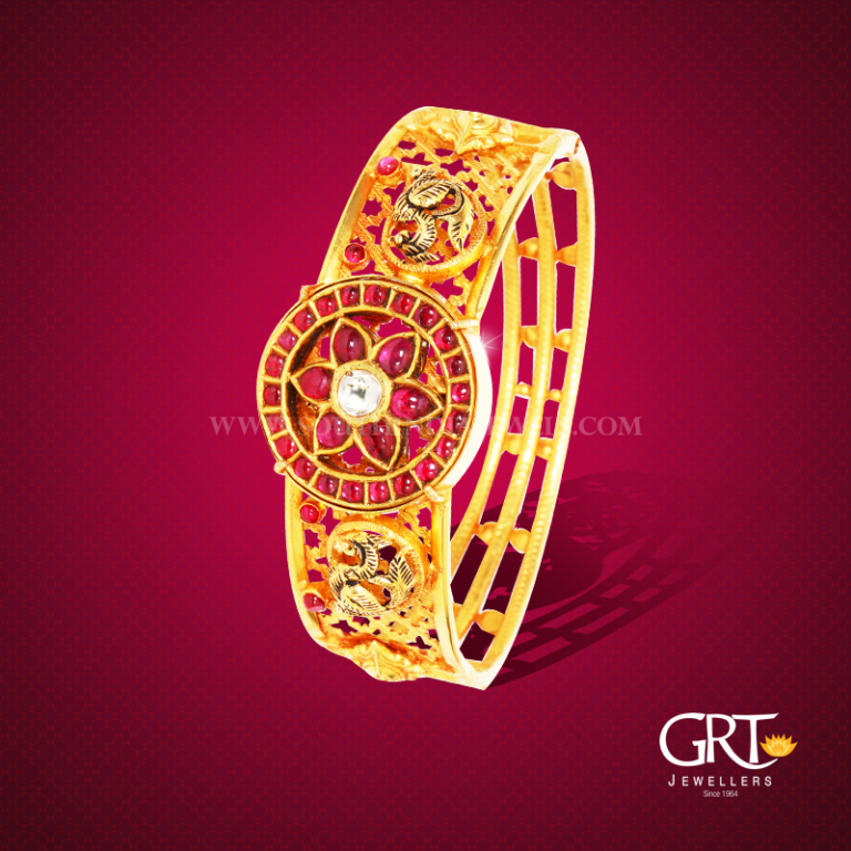Antique Gold Kada Bangle From GRT Jewellers
