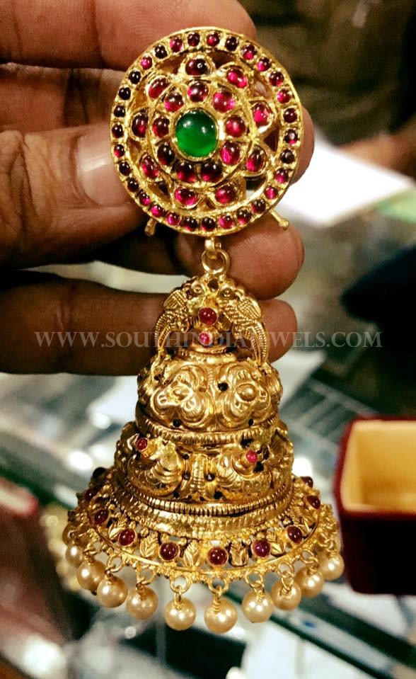 Bold Antique Gold Jhumka From Rohit Jewellers