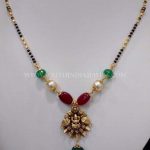 Black Bead Neck With Rubies & Emeralds