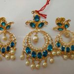 Gold Pendant Set With Blue Stones