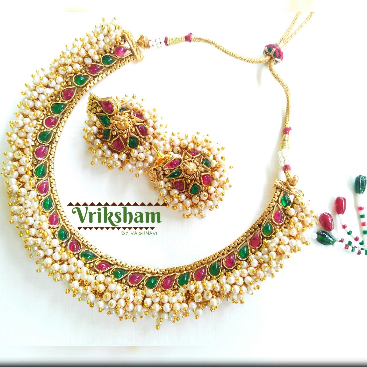 Pearl Choker Necklace Set From Vriksham