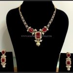 Simple Diamond Ruby Necklace