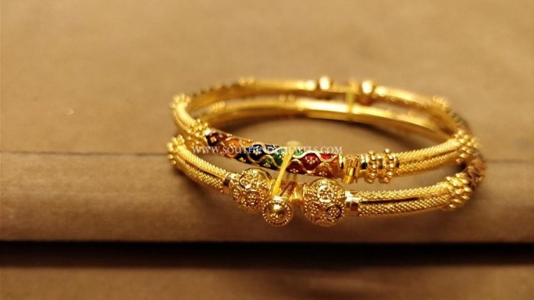 Gold Enamel Bangle From Sree Harsha Jewellers