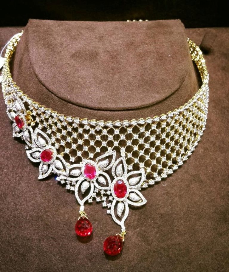 Diamond Choker From Lakshmi Jewellery - South India Jewels