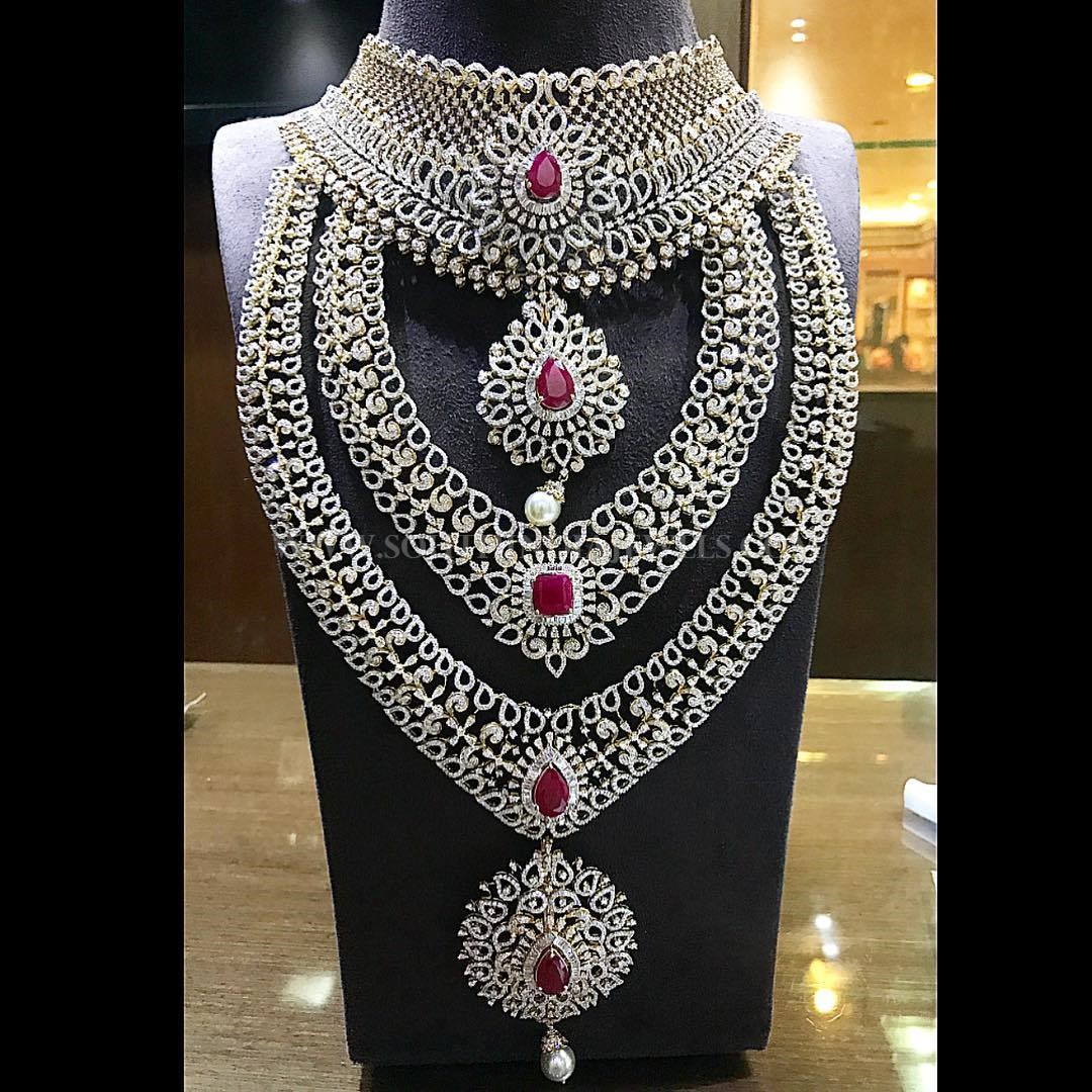 Diamond Bridal Jewellery Set From  P. Satyanarayan & Sons