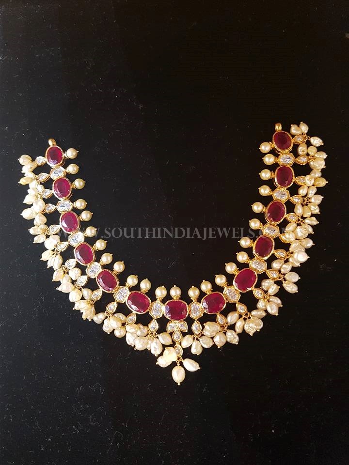 Fancy Gold Pachi Necklace From Bhavani Jewellers